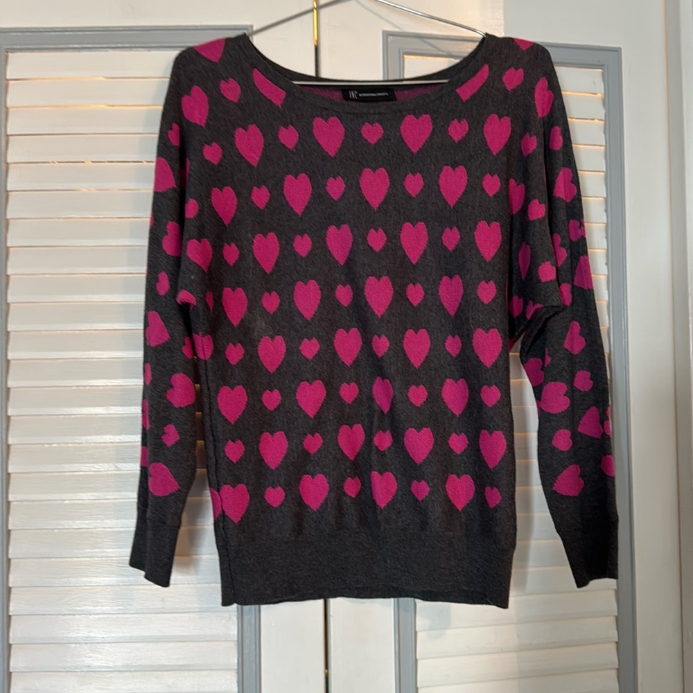INC International Concepts Heart Sweater